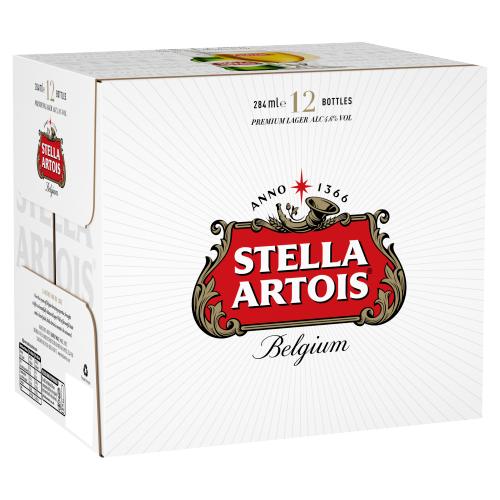 STELLA ARTOIS BELGIUM PREMIUM LAGER BEER CANS 12 PK - 284ML - STELLA ARTOIS