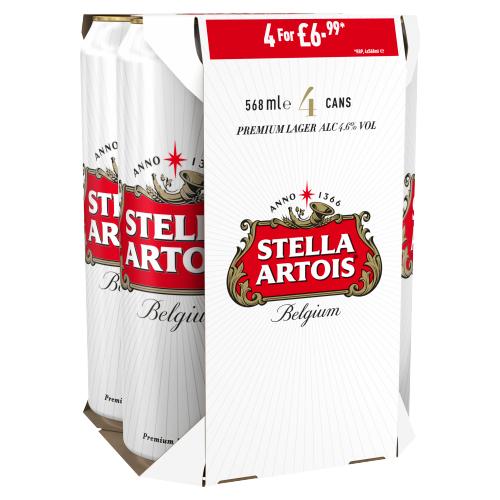 STELLA ARTOIS PREMIUM LAGER 4PK - 568ML - STELLA ARTOIS