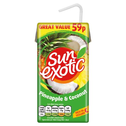 SUN EXOTIC PINEAPPLE & COCONUT STILL JUICE - 288ML - SUN EXOTIC