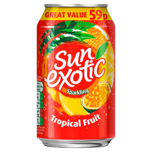 SUN EXOTIC SPARKLING TROPICAL FRUIT - 330ML - SUN EXOTIC