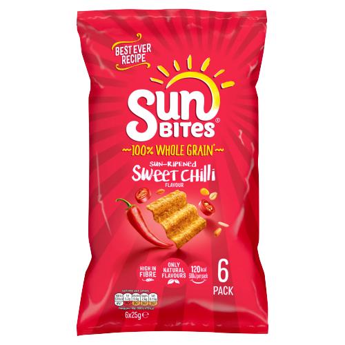 SUNBITES SUN RIPENED SWEET CHILLI 6PK - 25G - SUNBITES