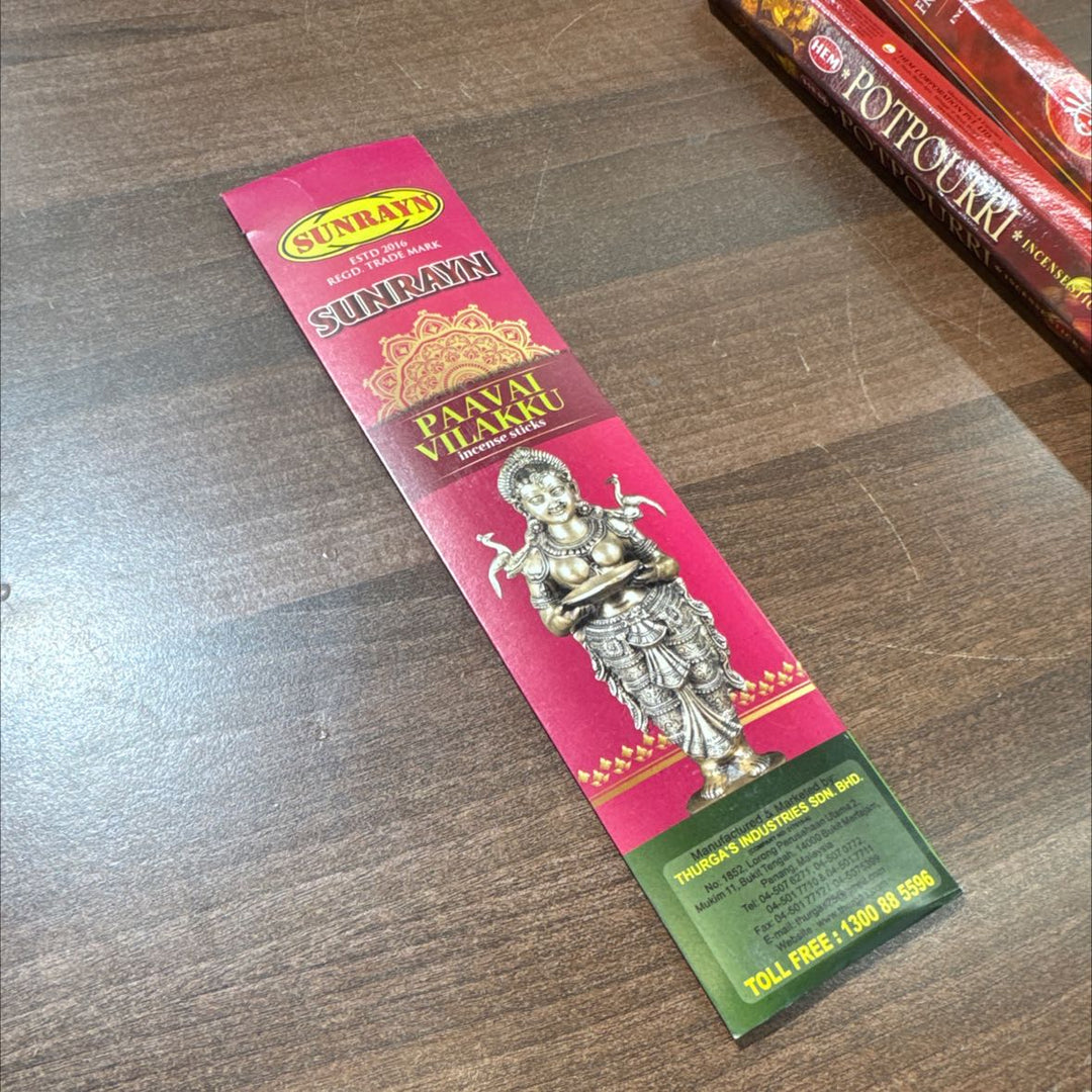 Sunrayn Paavai Vilaku Incense Sticks - 1pc - SUNRAYN