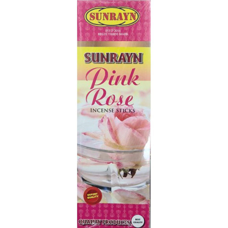 SUNRAYN PINK ROSE INCENSE STICKS - 10 STICKS - SUNRAYN