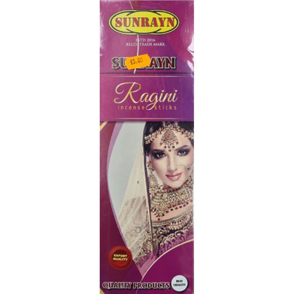 SUNRAYN RAGINI INCENSE STICKS - 10 STICKS - SUNRAYN