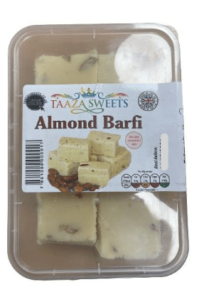 TAAZA SWEETS ALMOND BARFI - 200G - TAAZA