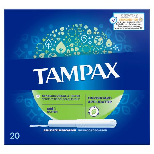 TAMPAX SUPER CARD APPLICATOR - 20PK - TAMPAX