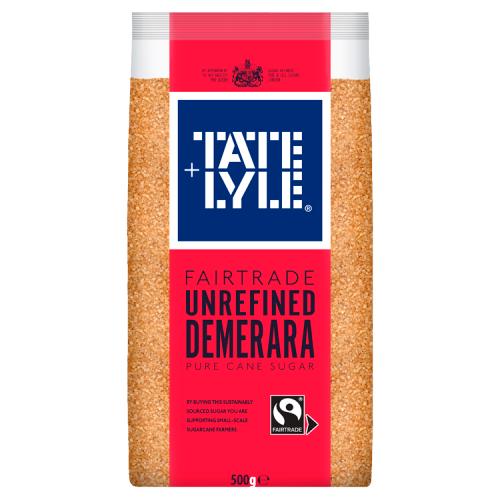 TATE & LYLE FAIRTRADE DEMERARA SUGAR - 500G - TATE & LYLE