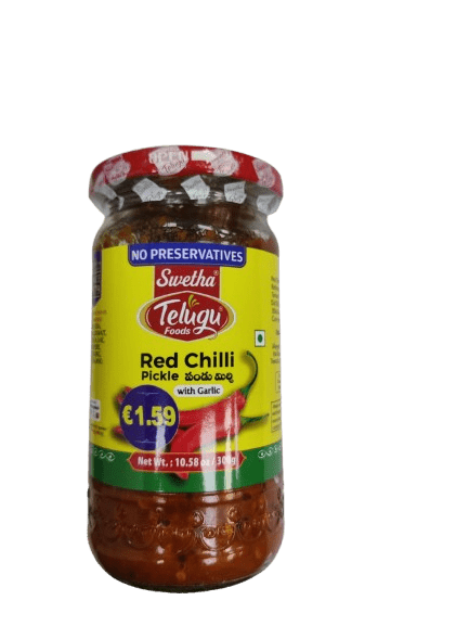 Telugu Foods Red Chilli Pickle - 300g - TELUGU FOODS