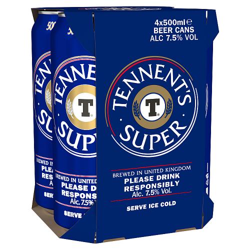 TENNENTS SUPER 4PK - 500ML - TENNENTS