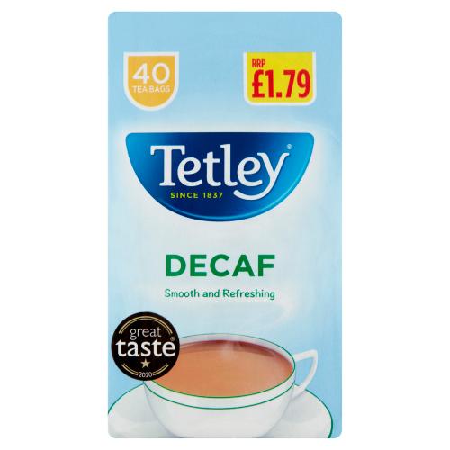 TETLEY BAGS DECAF 40S - 0.13G - TETLEY