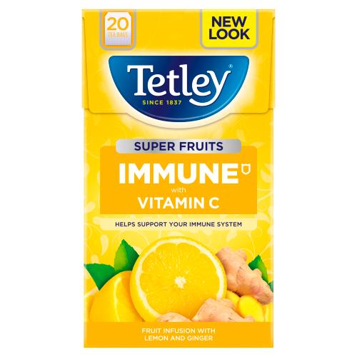 TETLEY SUPER FRUITS LEMON & GINGER - 20S - TETLEY