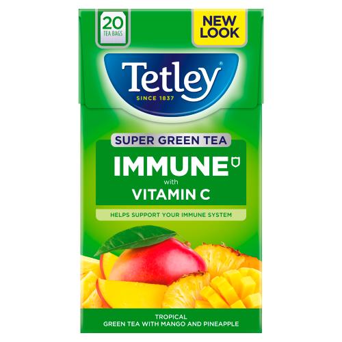 TETLEY SUPER GREEN TEA MANGO & PINEAPPLE 20S - 40G - TETLEY