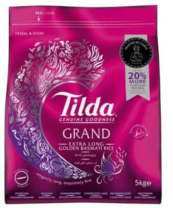 TILDA GRAND EXTRA LONG GOLD BASMATI RICE - 5KG - TILDA