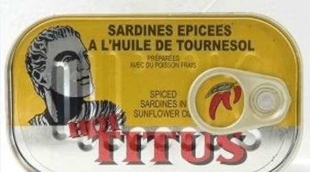 TITUS HOT SARDINES EPICEES IN SUNFLOWER OIL - 125G - TITUS