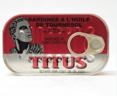 TITUS SARDINES IN SUNFLOWER OIL - 125G - TITUS SARDINES