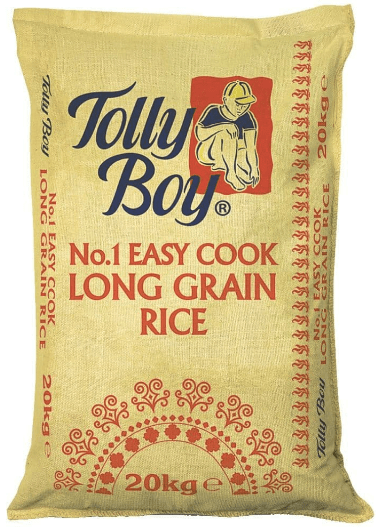 TOLLY BOY NO.1 EASY COOK LONG GRAIN RICE - 20KG - TOLLY BOY