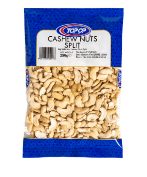 TOP - OP CASHEW NUTS SPLIT - 250G - TOP - OP