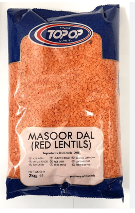 TOP - OP MASOOR DAL (SPLIT RED LENTILS) - 2KG - TOP - OP