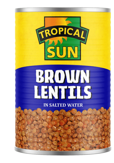 TROPICAL SUN BROWN LENTILS IN SALTED WATER - 400G - TROPICAL SUN