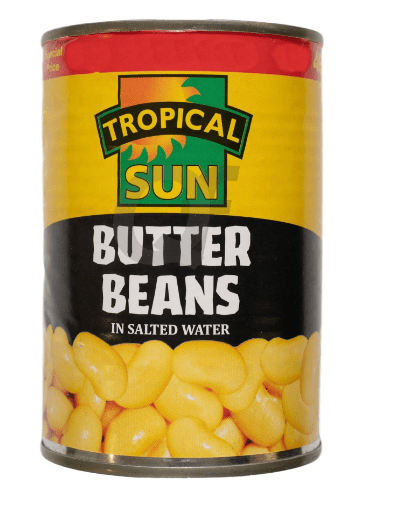 TROPICAL SUN BUTTER BEANS IN SALTED WATER - 400G - TROPICAL SUN