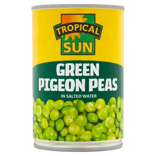 TROPICAL SUN GREEN PIGEON PEAS TIN - 425G - TROPICAL SUN