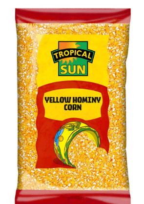 TROPICAL SUN YELLOW HOMINY CORN 50 - 500G - TROPICAL SUN