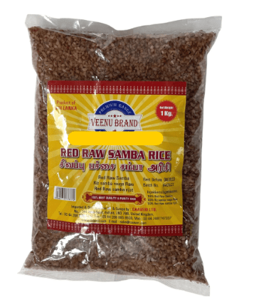 VEENU RED RAW SAMBA RICE - 1KG - VEENU