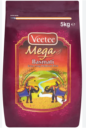 VEETEE MEGA BASMATI RICE - 5KG - VEETEE