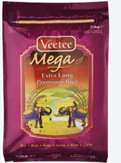 VEETEE MEGA EXTRA LONG BASMATI RICE - 20KG - VEETEE