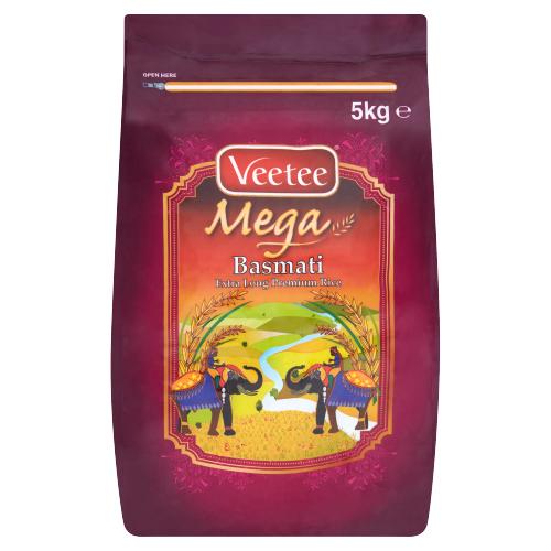 VEETEE MEGA EXTRA LONG BASMATI RICE - 5KG - VEETEE