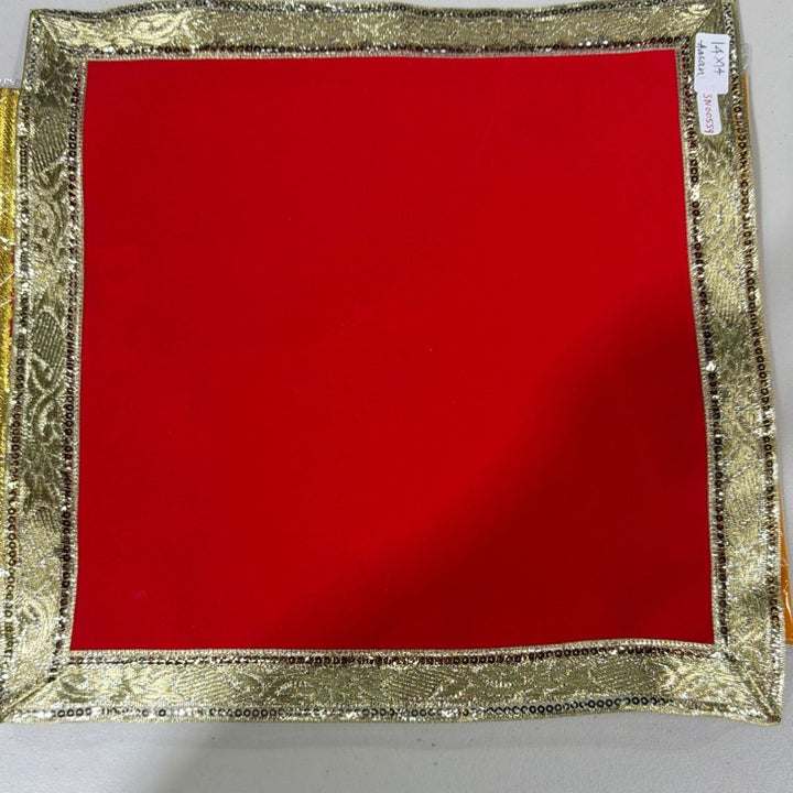 Velvet Aasan Plain - 14x14 - ALLI BHAVAN