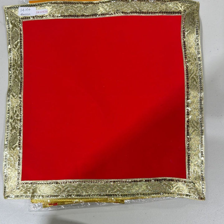Velvet Aasan Plain - 14x14 - ALLI BHAVAN