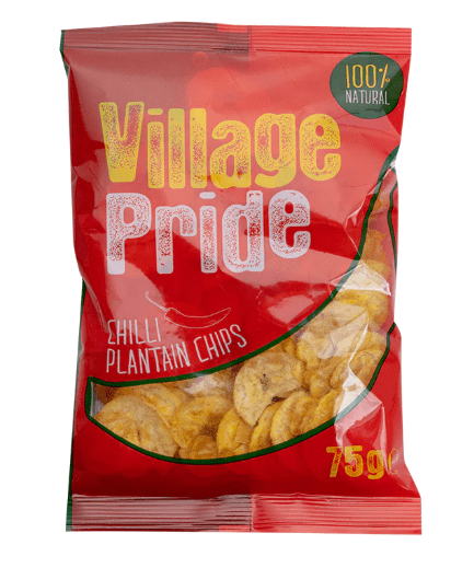 VILLAGE PRIDE PLANTAIN CHIPS CHILLI - 75G - VILLAGE PRIDE