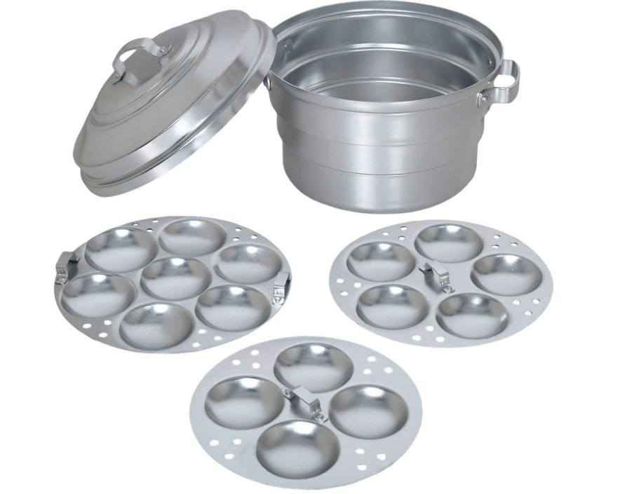 VISALAM ANODIZED IDLY POT - 16 CAVITY - VISALAM