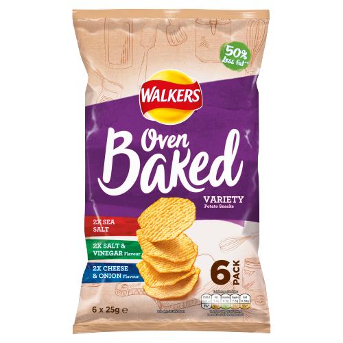 WALKERS BAKED VARIETY 6PK - 25G - WALKERS