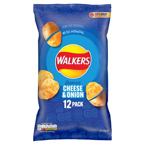 WALKERS CHEESE & ONIION 12PK - 25G - WALKERS