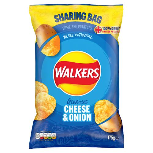 WALKERS CHEESE & ONION - 175G - WALKERS