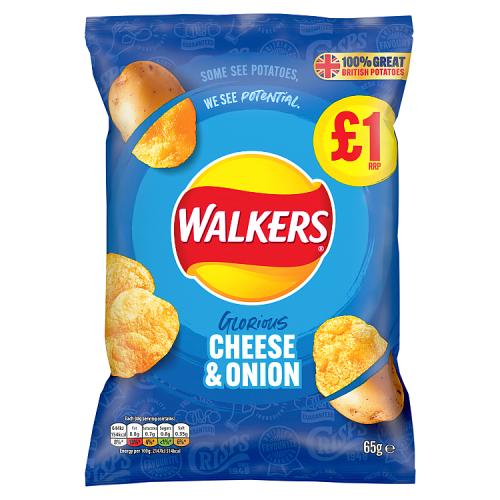 WALKERS CHEESE & ONION - 65G - WALKERS