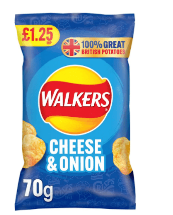 WALKERS CHEESE & ONION - 70G - WALKERS