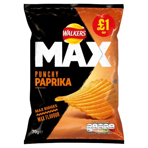 WALKERS MAX PAPRIKA - 70G - WALKERS