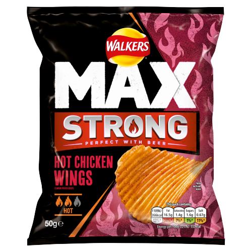 WALKERS MAX STRONG HOT CHICKEN WING - 50G - WALKERS