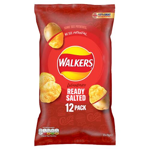 WALKERS READY SALTED 12PK - 25G - WALKERS