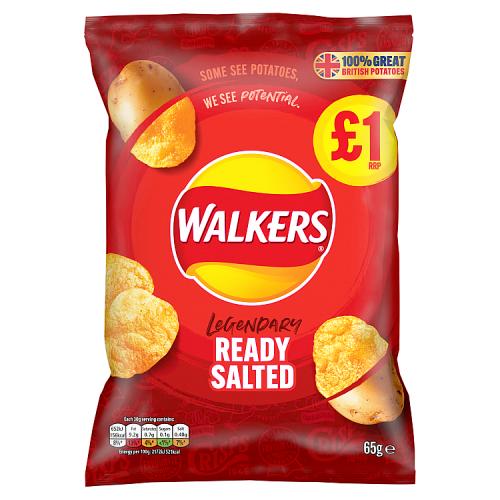 WALKERS READY SALTED - 65G - WALKERS