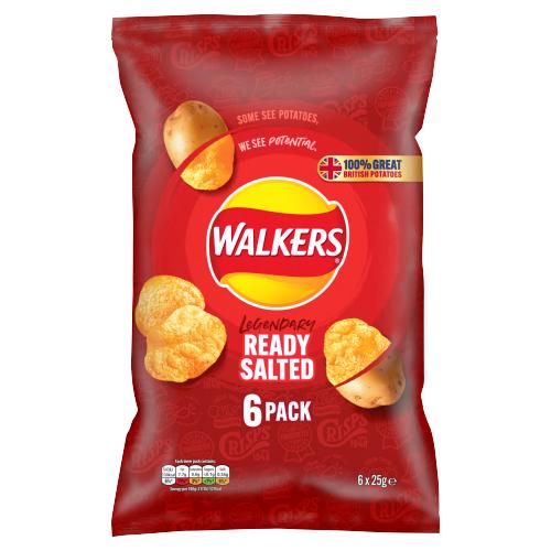 WALKERS READY SALTED 6PK - 25G - WALKERS