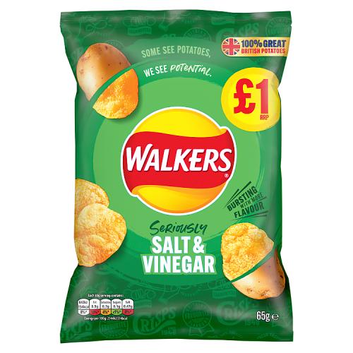 WALKERS SALT & VINEGAR - 65G - WALKERS