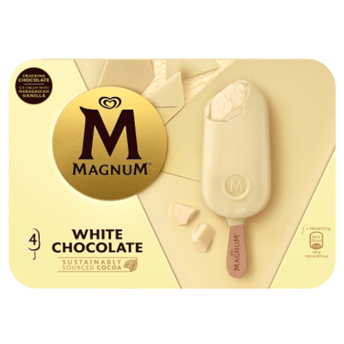 WALL'S MAGNUM 4 WHITE CHOCOLATE ICE CREAM - 400ML - WALL'S