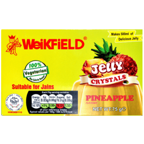 WEIKFIELD VEGETARAIAN JELLY CRYSTALS PINEAPPLE FLAVOUR - 75G - WEIKFIELD