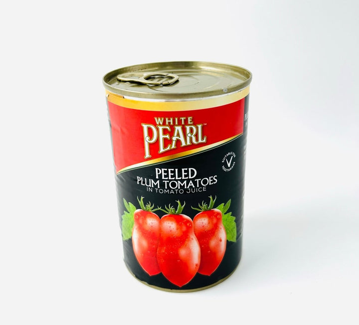 WHITE PEARL PEELED PLUM TOMATOES - 400G - WHITE PEARL