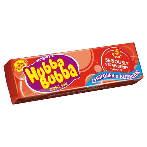 WRIGLEY HUBBA BUBBA STRAWBERRY - 5PK - WRIGLEY