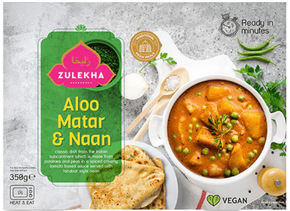 ZULEKHA ALOO MATAR & NAAN MEAL - 350G - ZULEKHA